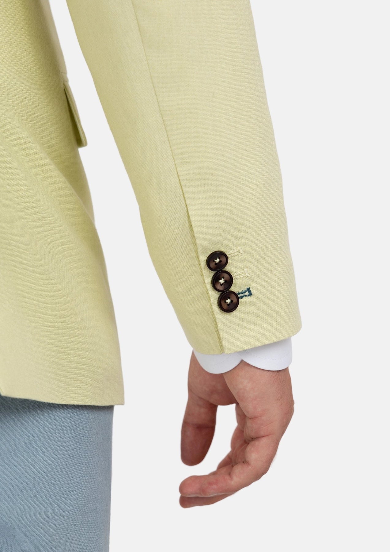 Ellis Olive Cream Linen Blend Jacket - SARTORO