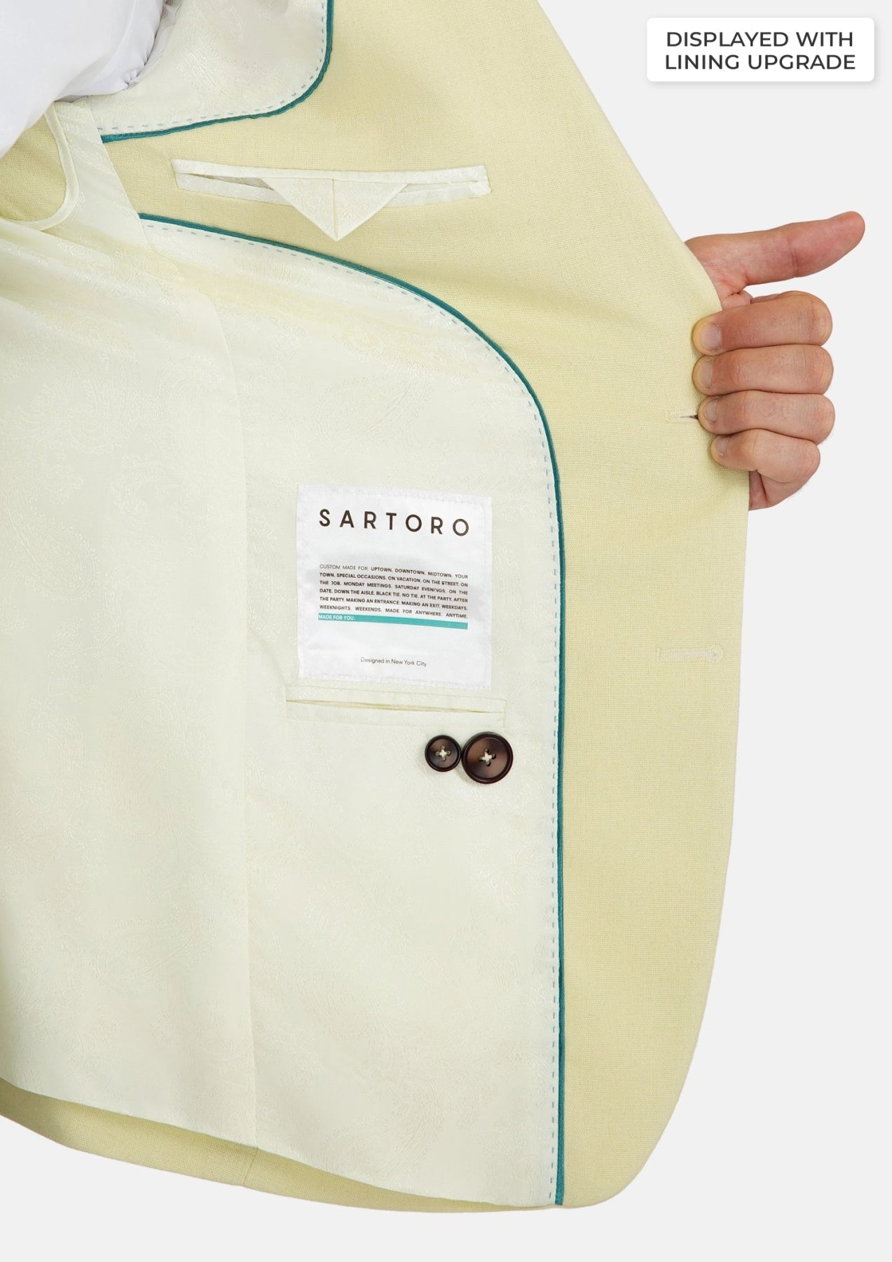 Ellis Olive Cream Linen Blend Jacket - SARTORO