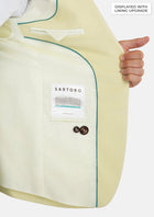 Ellis Olive Cream Linen Blend Jacket - SARTORO59