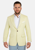 Ellis Olive Cream Linen Blend Jacket - SARTORO301