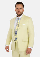 Ellis Olive Cream Linen Blend Suit - SARTORO274