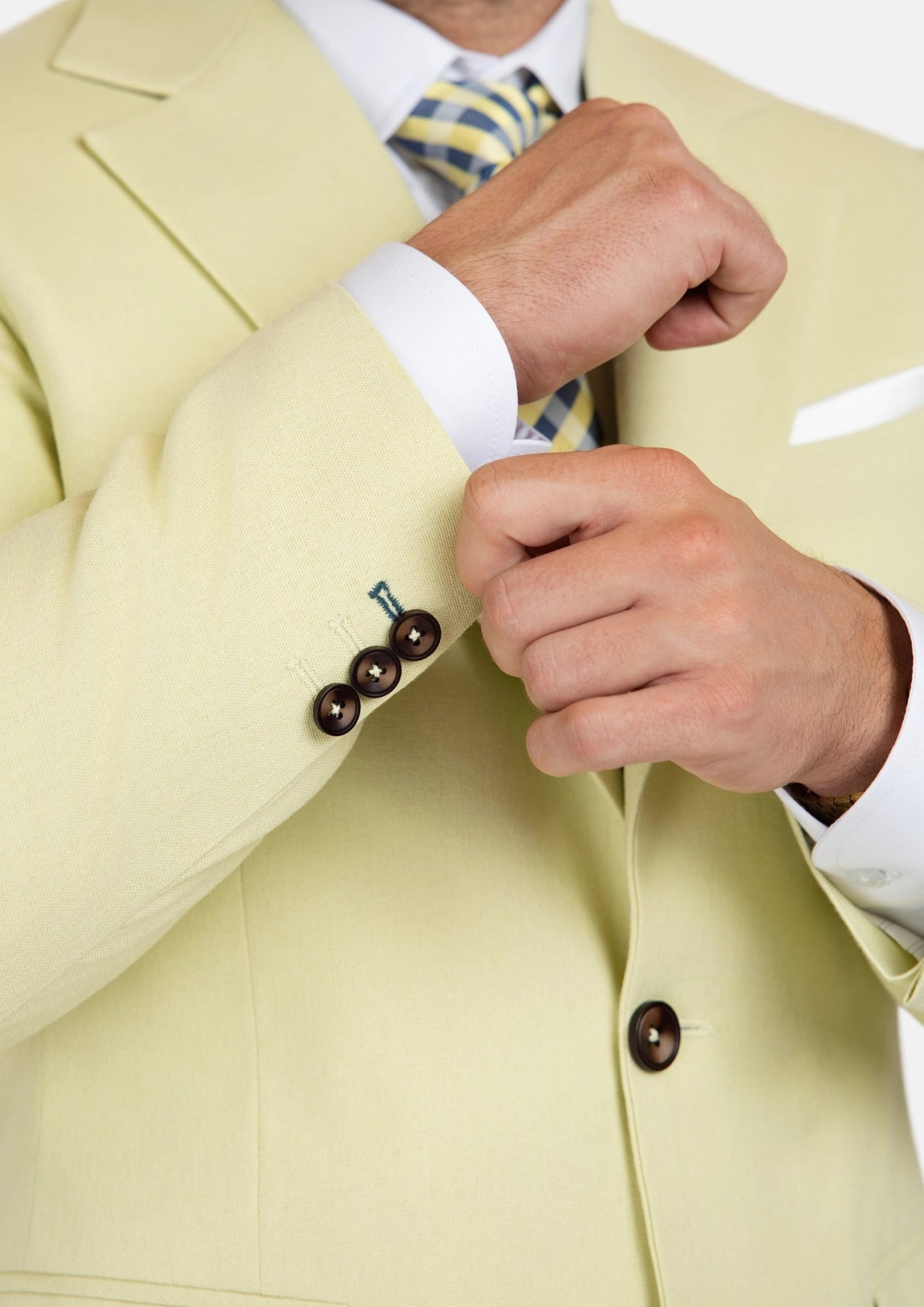 Ellis Olive Cream Linen Blend Suit - SARTORO