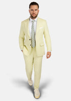 Ellis Olive Cream Linen Blend Suit - SARTORO964
