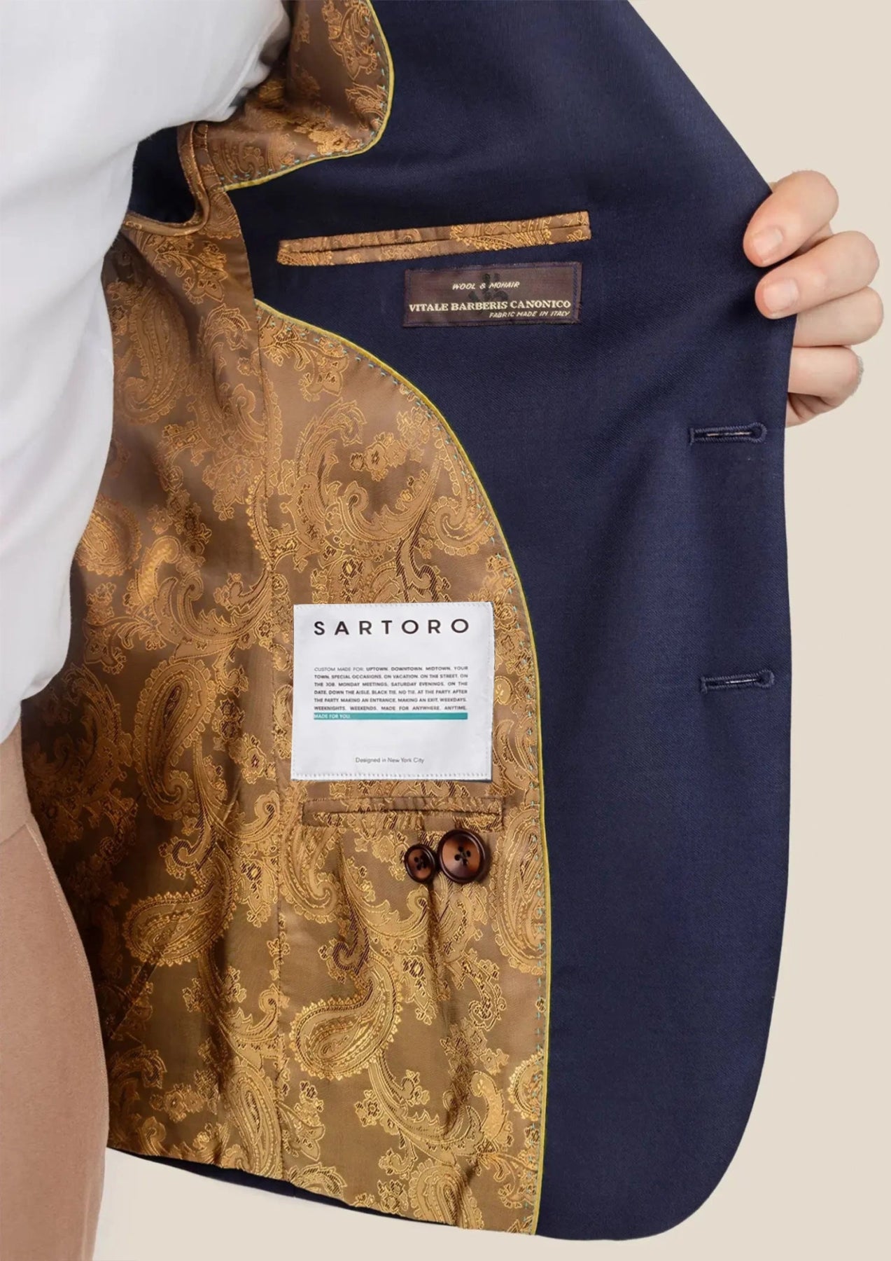 Ellis Stratos Blue Sharkskin Jacket - SARTORO