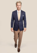 Ellis Stratos Blue Sharkskin Jacket - SARTORO