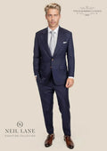 Ellis Stratos Blue Sharkskin Suit - SARTORO