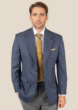 Ellis Twilight Blue Plaid Jacket - SARTORO