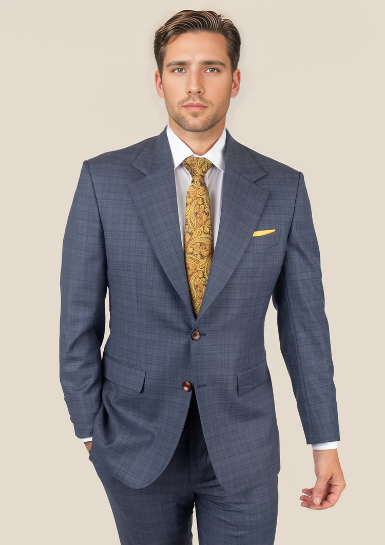 Ellis Twilight Blue Plaid Suit - SARTORO