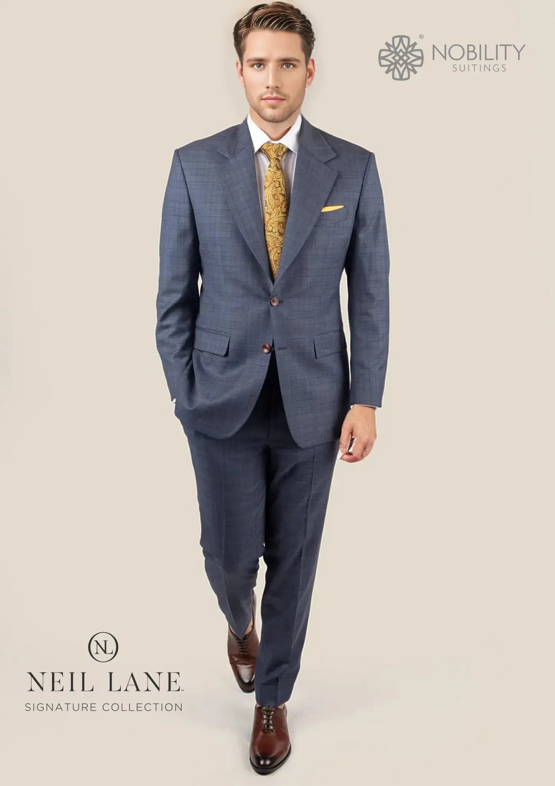 Ellis Twilight Blue Plaid Suit - SARTORO