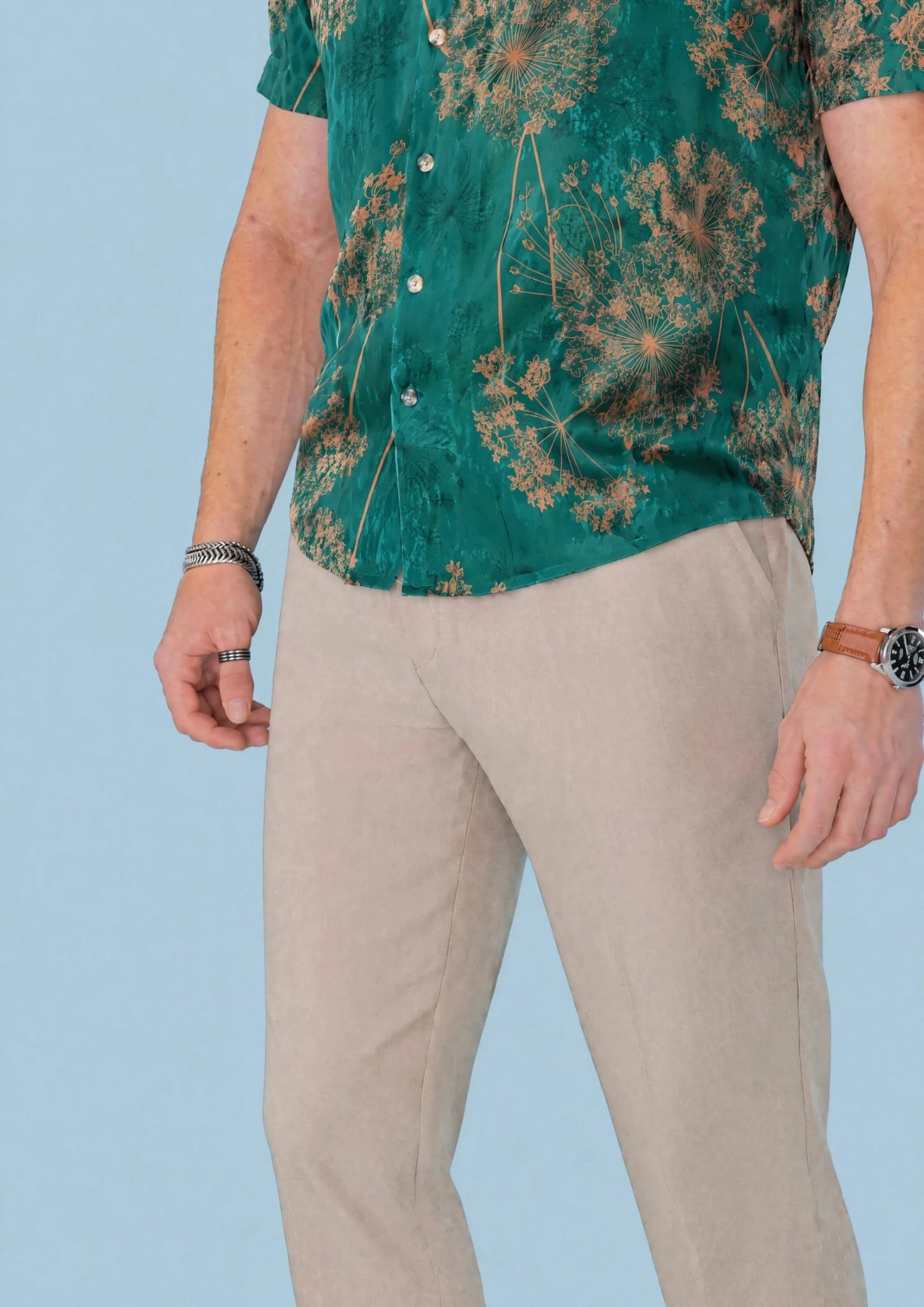Emerald Lace Silk Shirt - SARTORO944