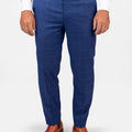 Empire Blue Windowpane Pants - SARTORO