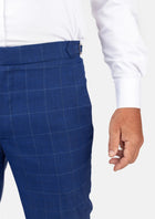 Empire Blue Windowpane Pants - SARTORO813