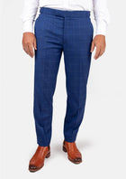 Empire Blue Windowpane Pants - SARTORO462