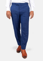 Empire Blue Windowpane Pants - SARTORO836
