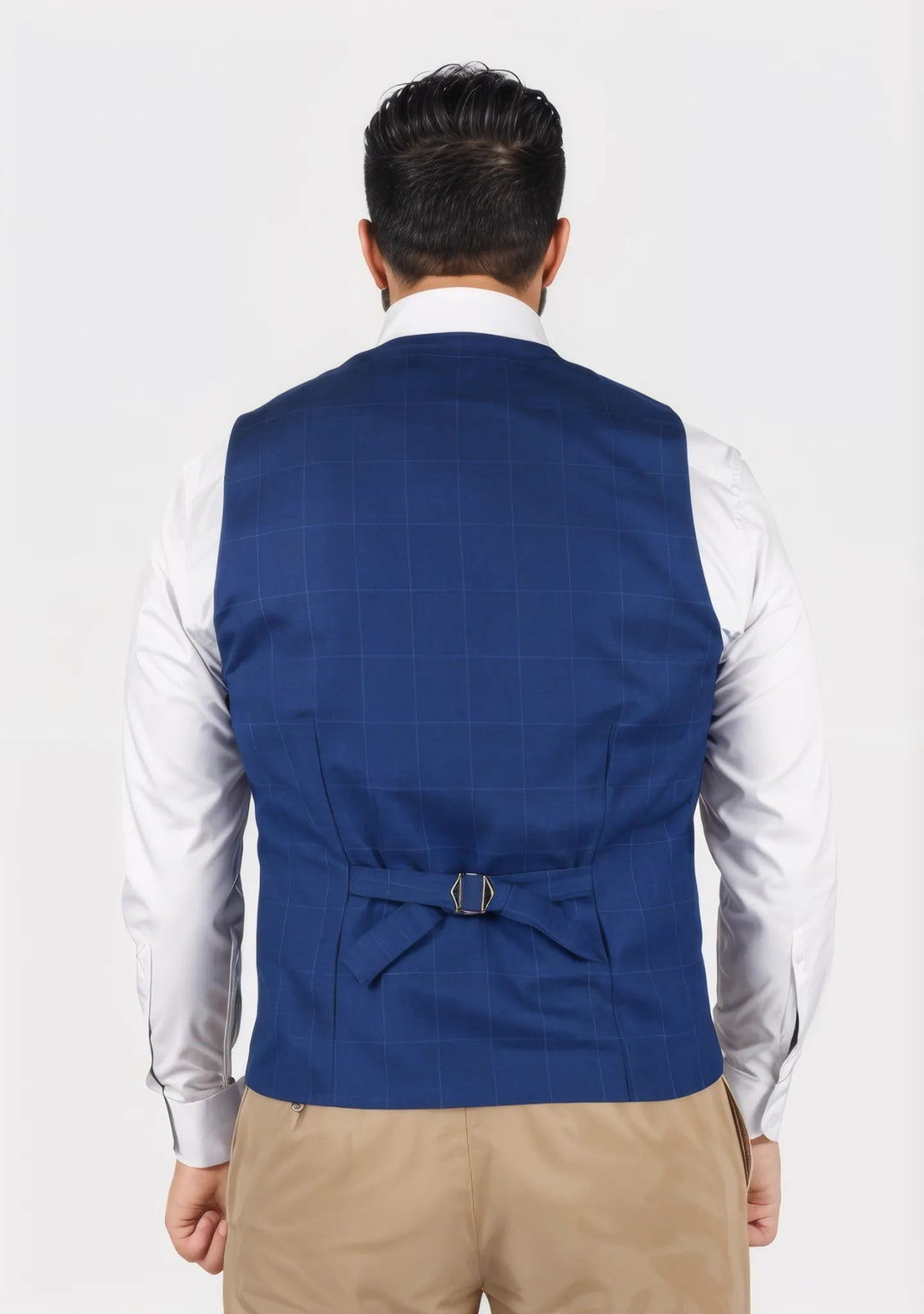 Empire Blue Windowpane Vest - SARTORO