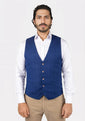 Empire Blue Windowpane Vest - SARTORO