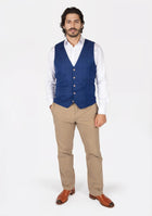 Empire Blue Windowpane Vest - SARTORO249