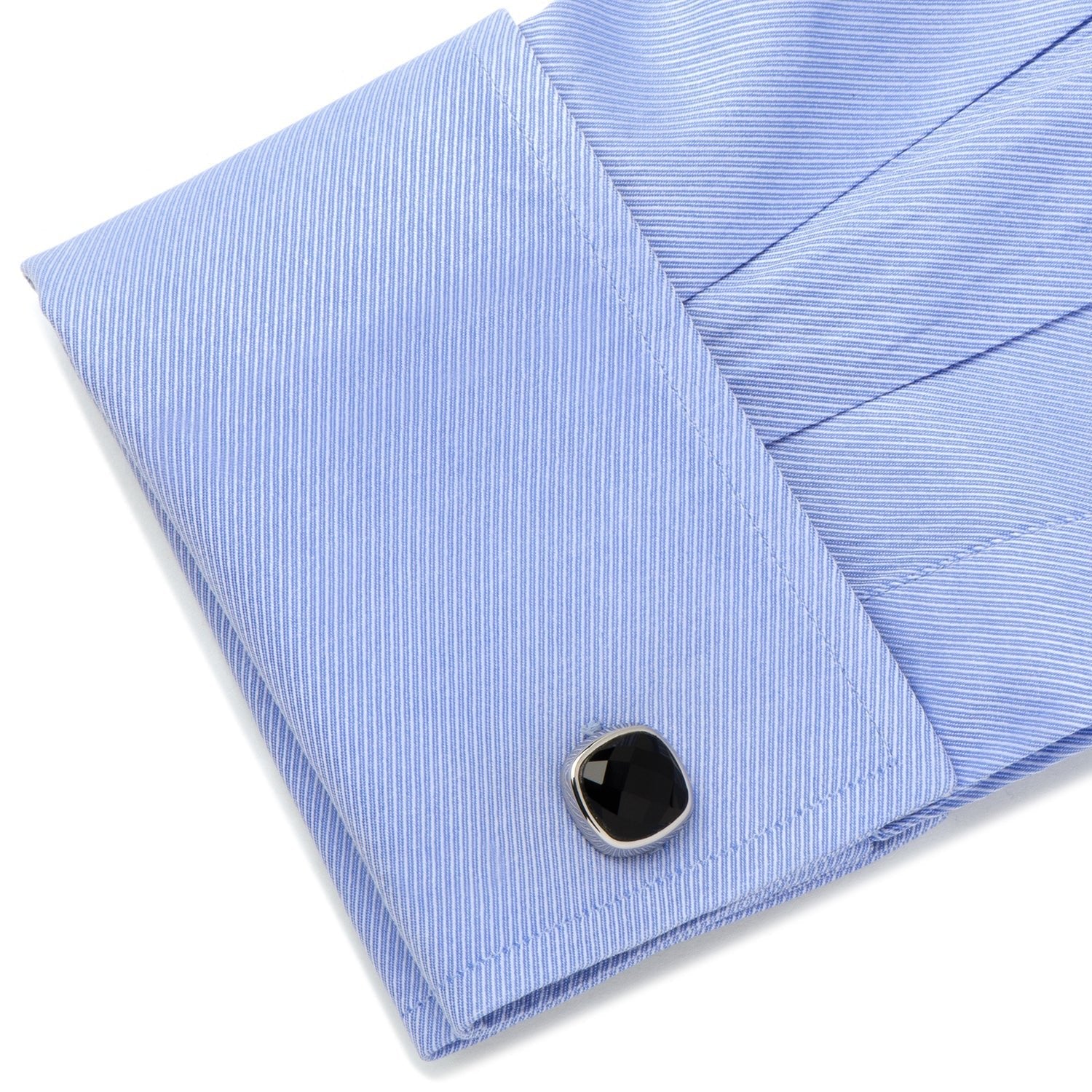 Faceted Onyx Cushion Cufflinks - SARTORO693