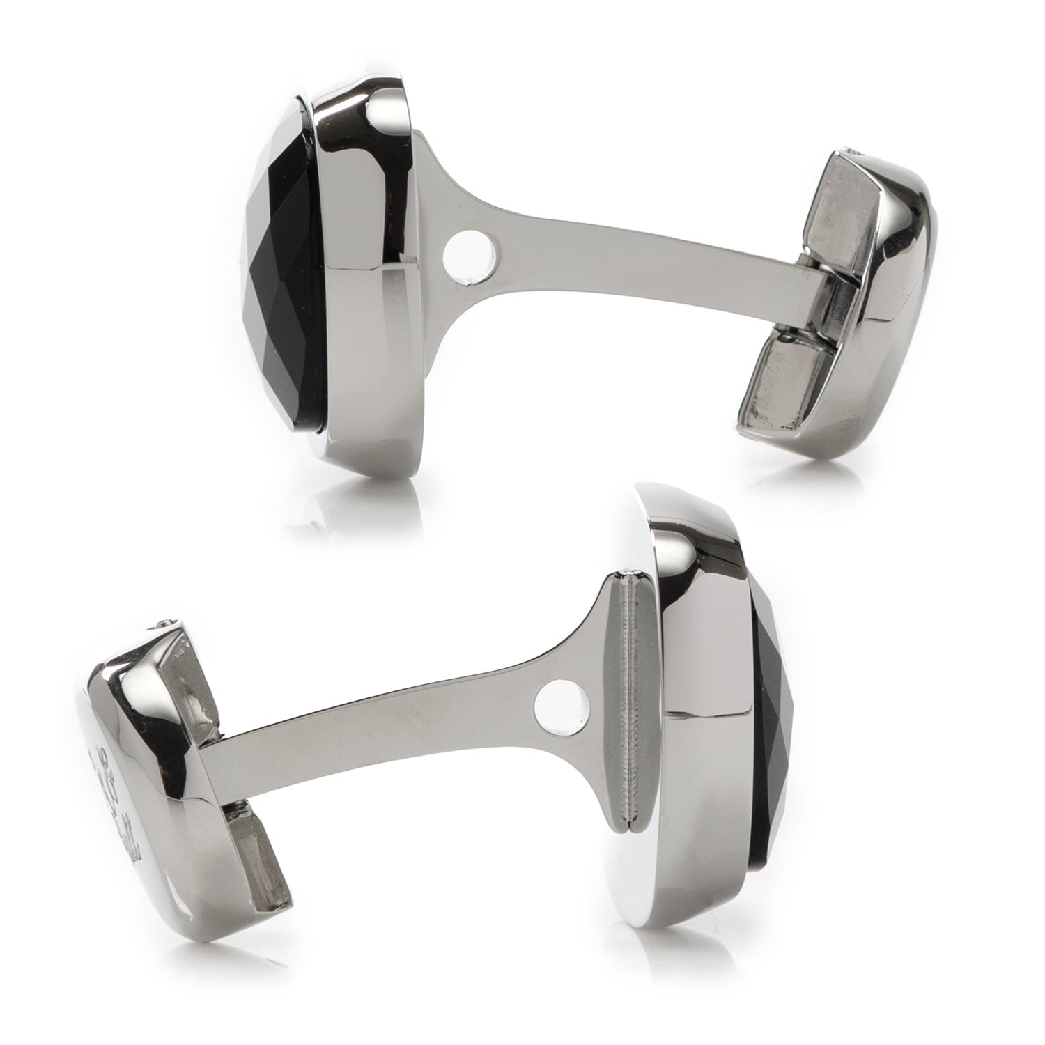 Faceted Onyx Cushion Cufflinks - SARTORO473