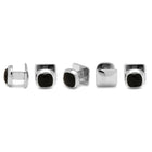Faceted Onyx Cushion Stainless Steel 5-Stud Set - SARTORO841