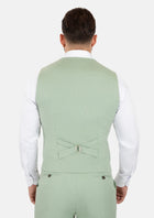 Fern Green Linen Blend Vest - SARTORO104