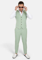 Fern Green Linen Blend Vest - SARTORO70