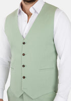Fern Green Linen Blend Vest - SARTORO519