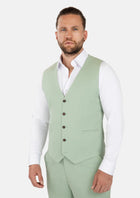 Fern Green Linen Blend Vest - SARTORO946