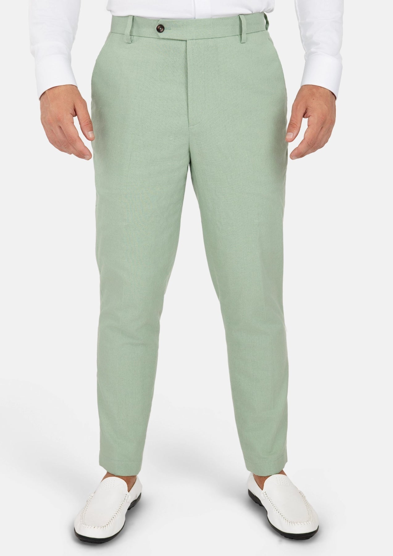 Fern Green Linen Pants - SARTORO