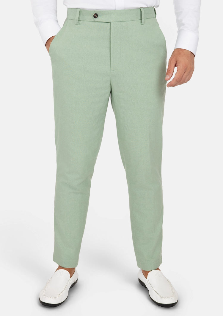 Fern Green Linen Pants - SARTORO979