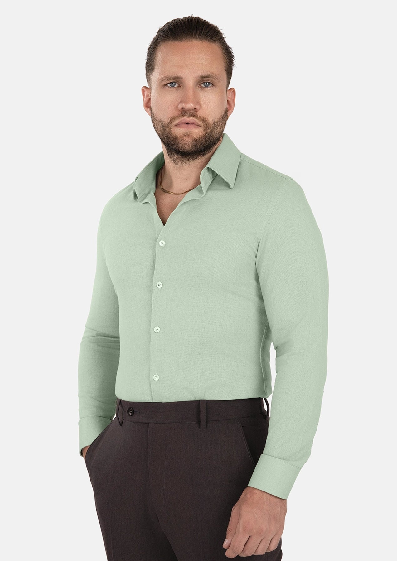 Fern Green Linen Shirt