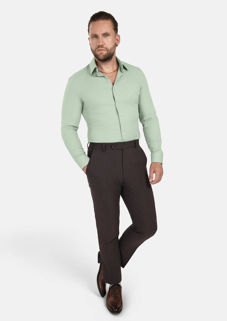 Fern Green Linen Shirt - SARTORO492