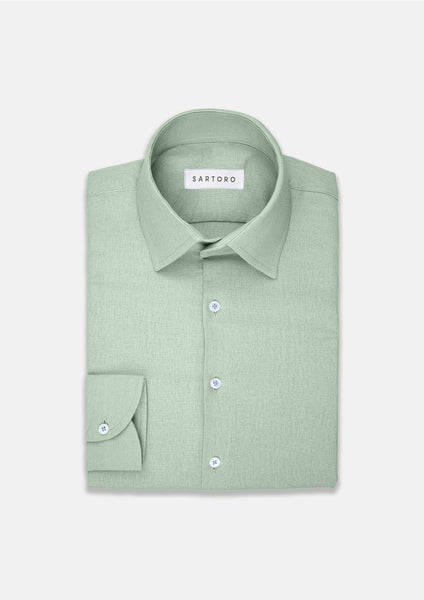 Fern Green Linen Shirt - SARTORO