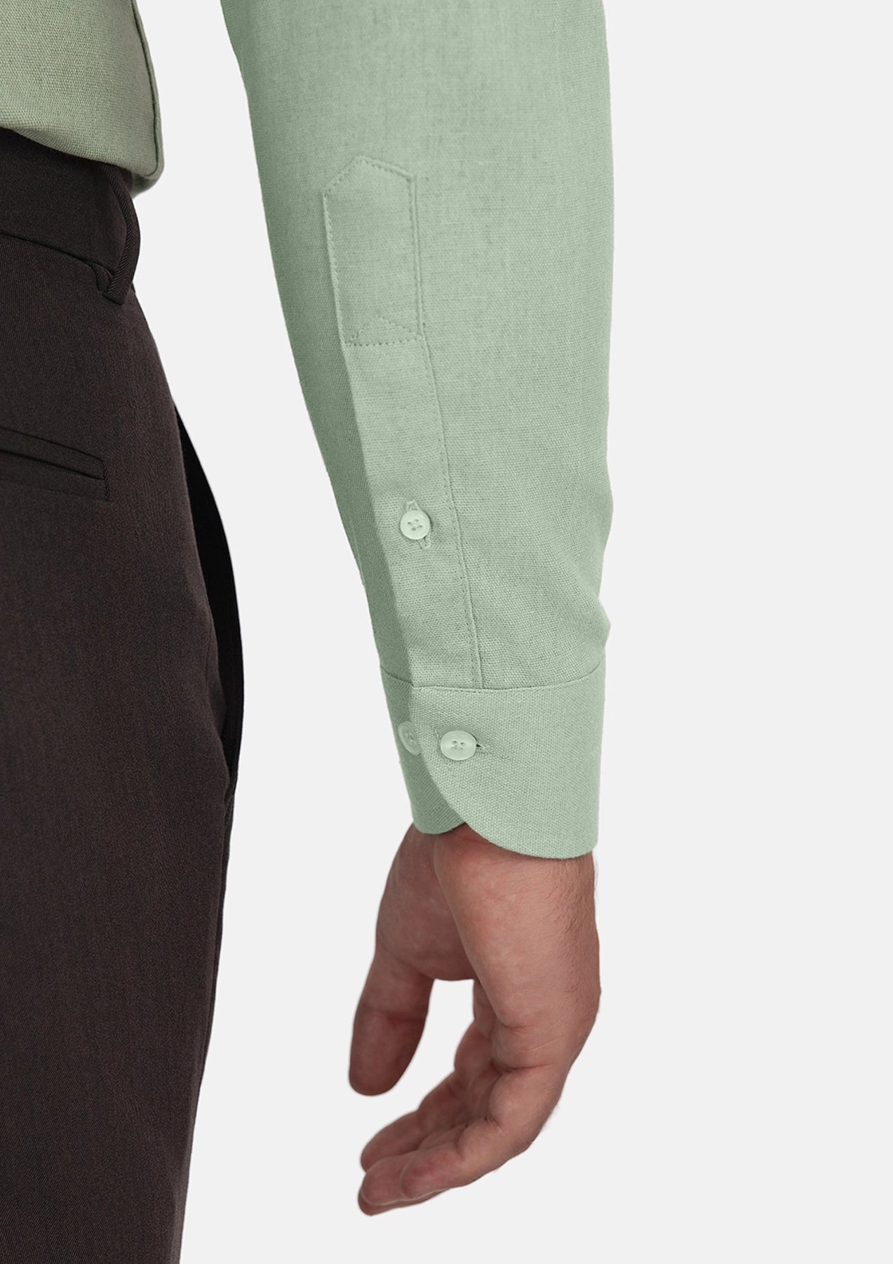 Fern Green Linen Shirt - SARTORO