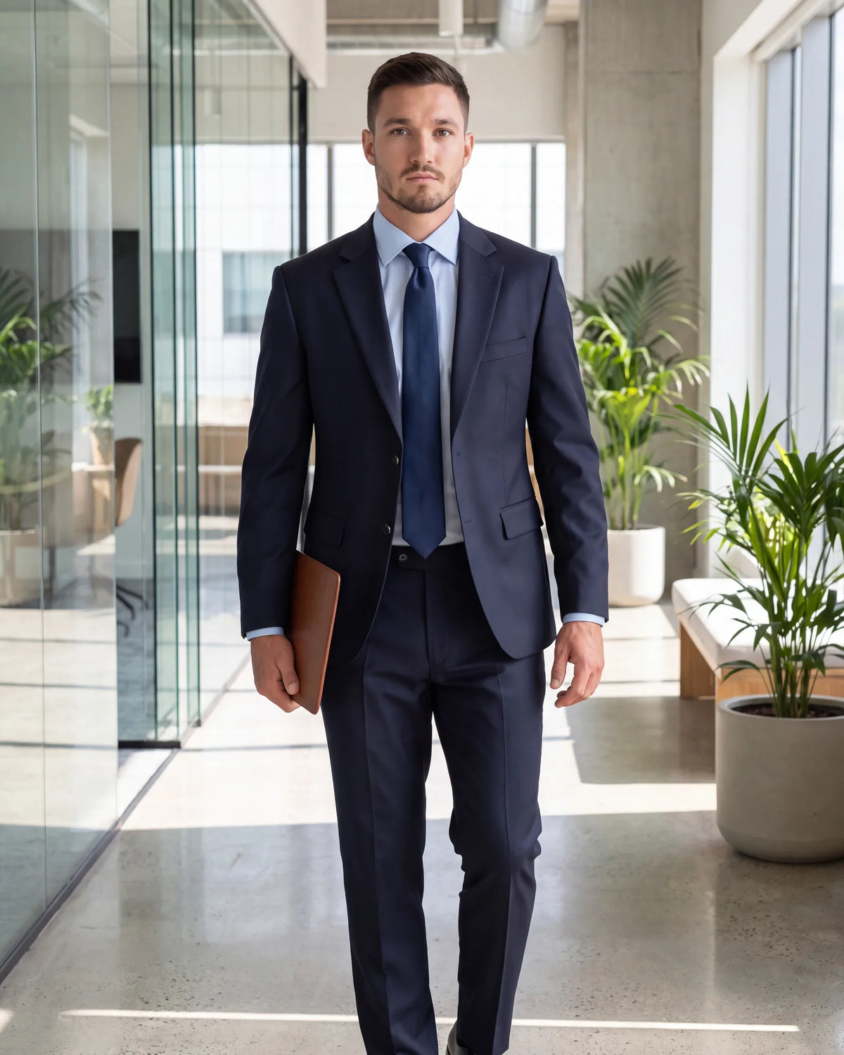 Start with a dark suit if you own neither yet. It handles work, interviews and most events.