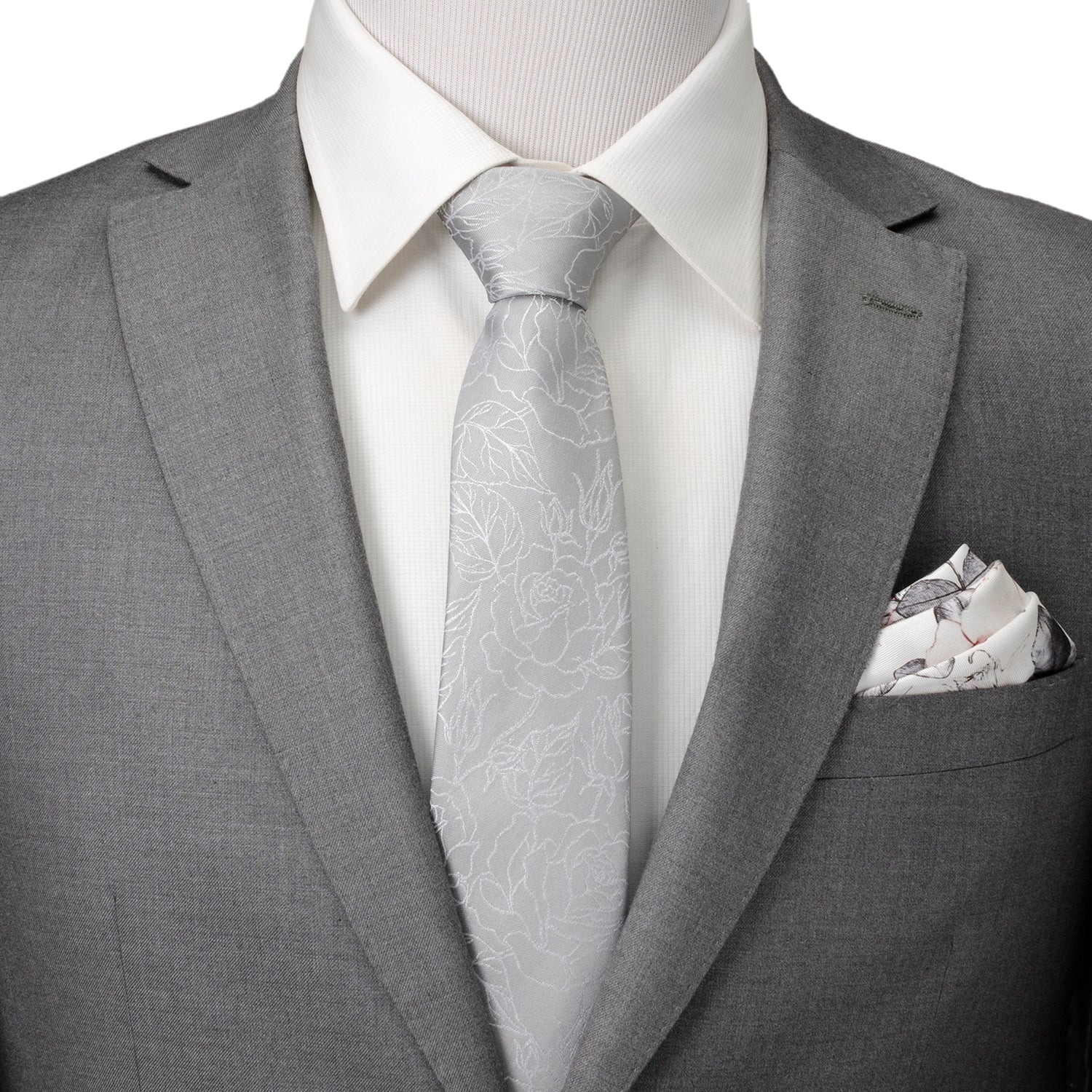 Floral Gray Men's Tie - SARTORO910