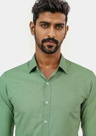 Forest Green Egyptian Cotton Broadcloth Shirt - SARTORO44