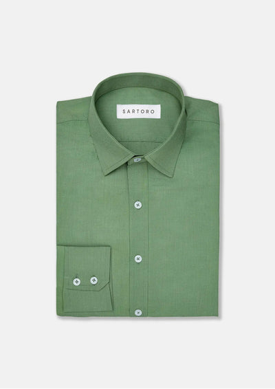 Forest Green Egyptian Cotton Broadcloth Shirt - SARTORO