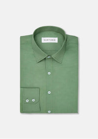 Forest Green Egyptian Cotton Broadcloth Shirt - SARTORO