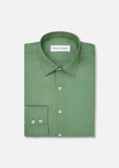 Forest Green Egyptian Cotton Broadcloth Shirt - SARTORO