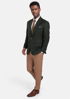 Forest Green Flannel Ellis Jacket - SARTORO16