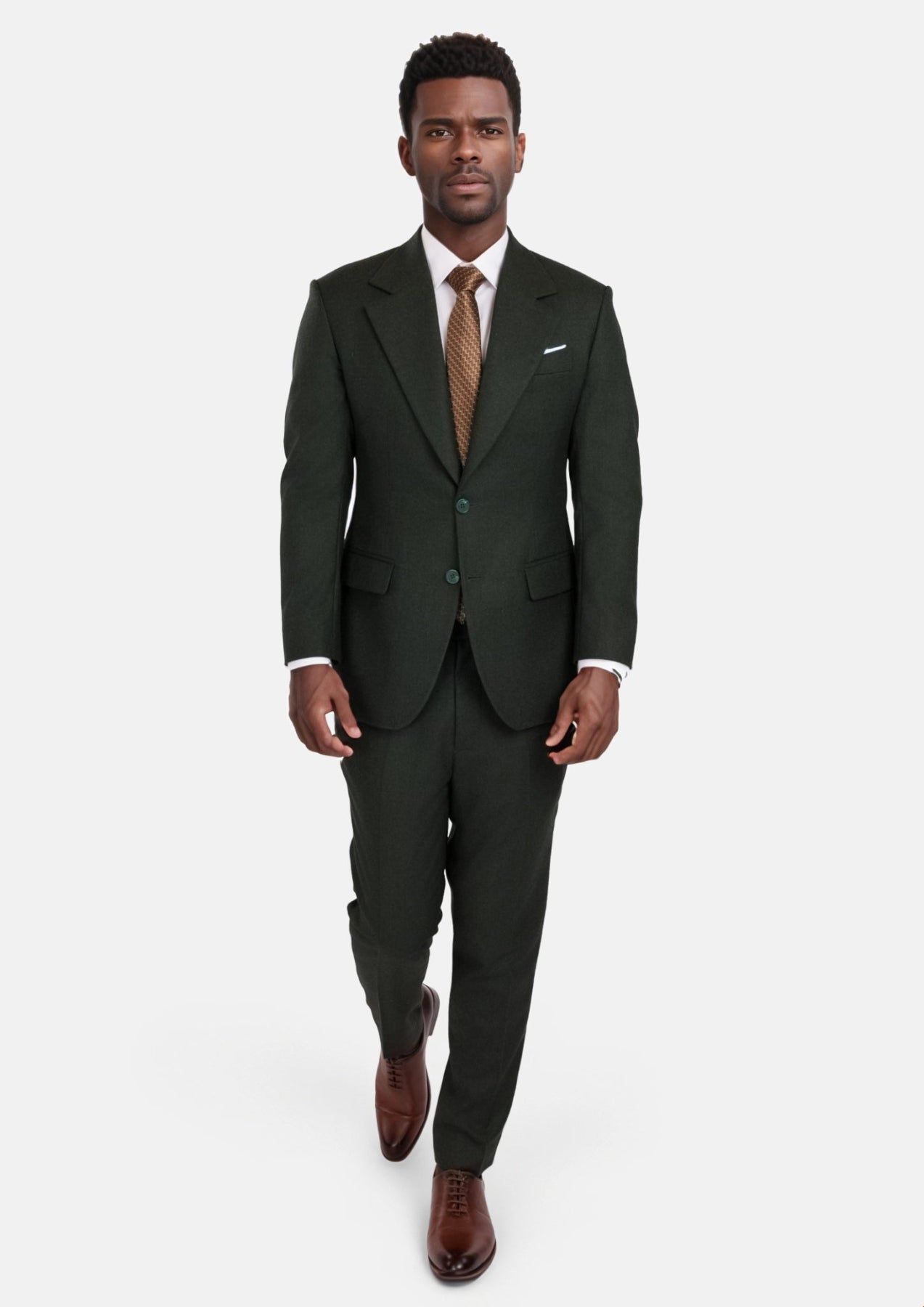 Forest Green Flannel Ellis Suit - SARTORO