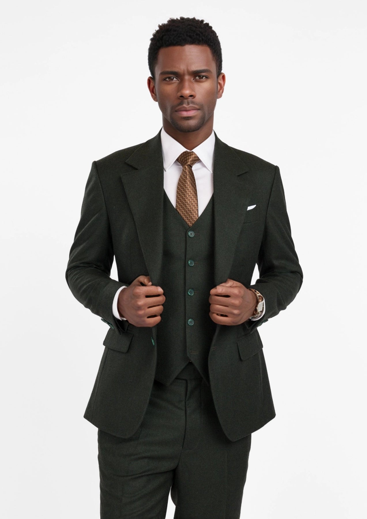 Forest Green Flannel Ellis Suit - SARTORO