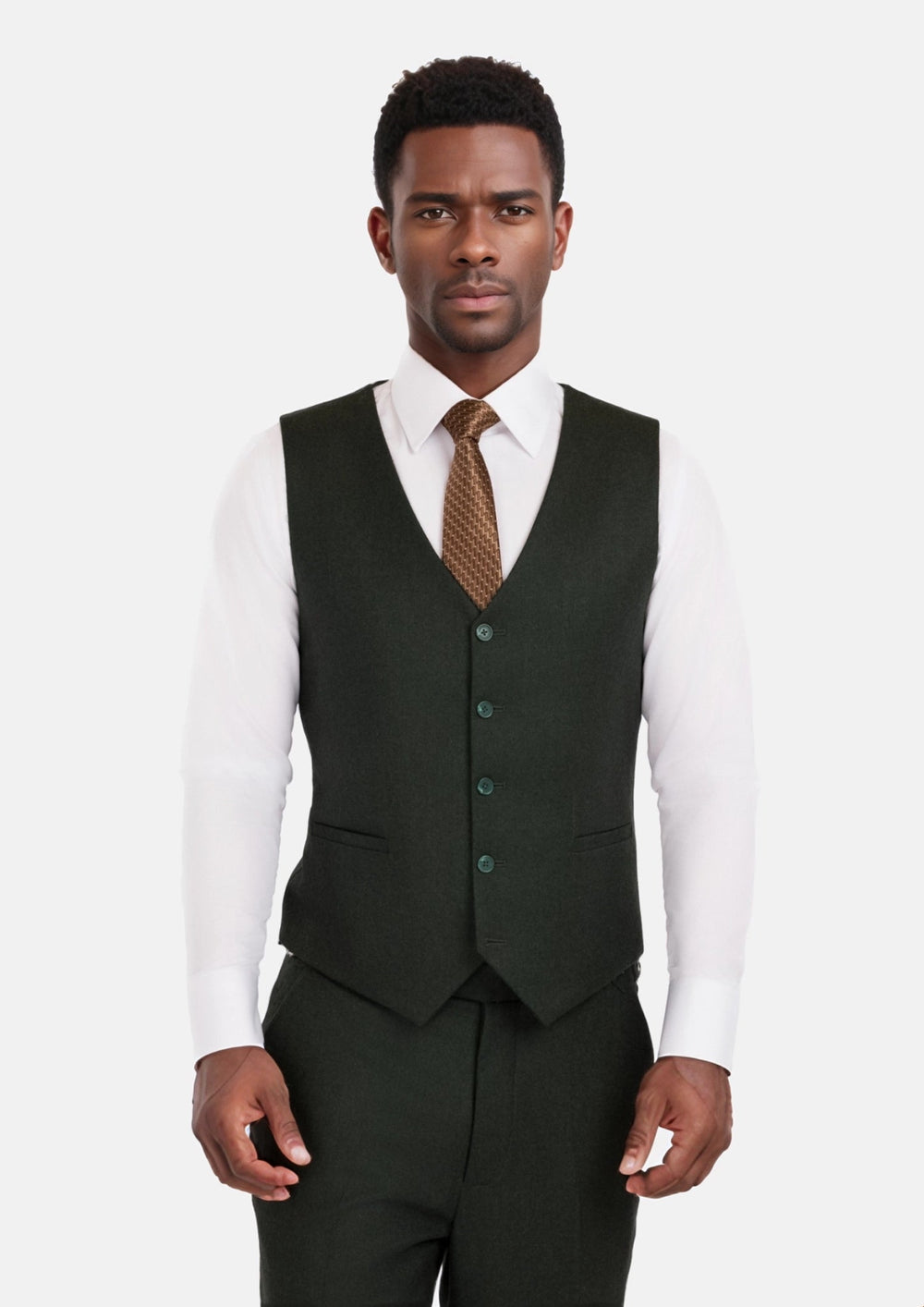 Forest Green Flannel Vest617