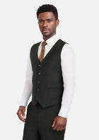 Forest Green Flannel Vest - SARTORO765
