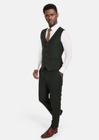 Forest Green Flannel Vest - SARTORO230