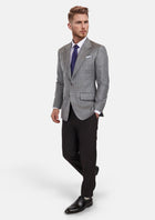 Fossil Grey Checked Ellis Jacket - SARTORO625