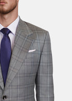 Fossil Grey Checked Ellis Jacket - SARTORO790