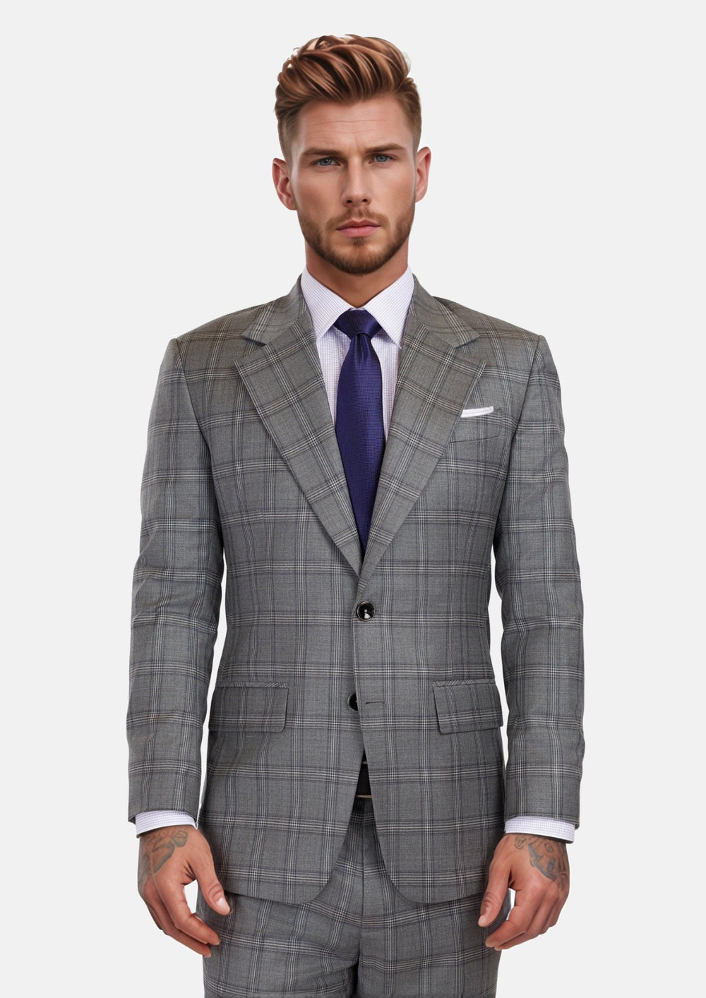 Fossil Grey Checked Ellis Suit867