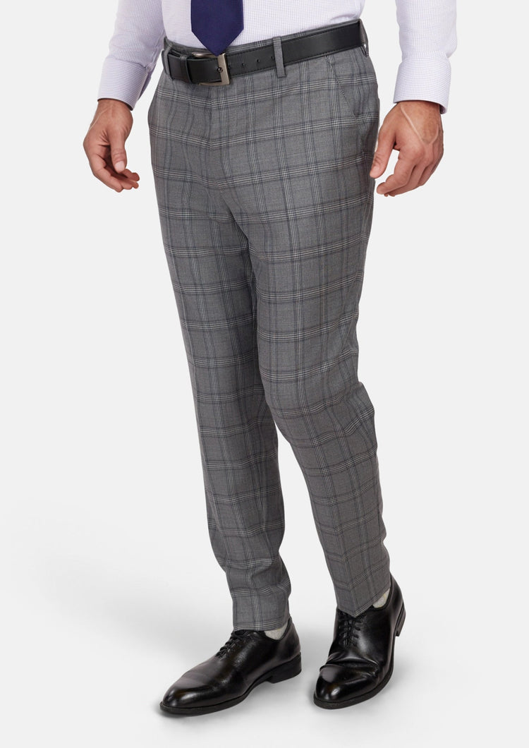 Fossil Grey Checked Pants - SARTORO507